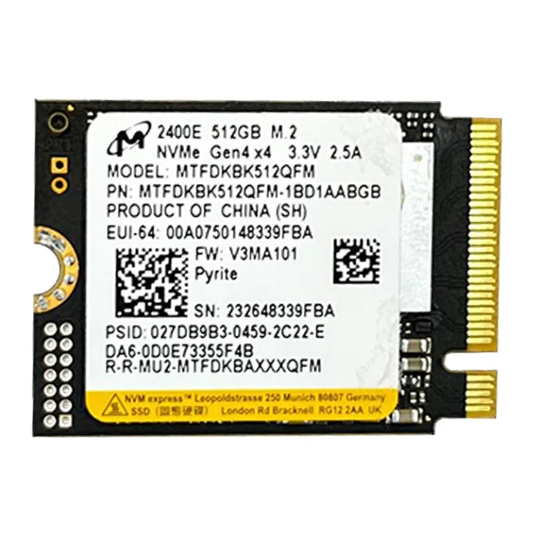 حافظه SSD M2 میکرون مدل 2400E ظرفیت 512 گیگابایت